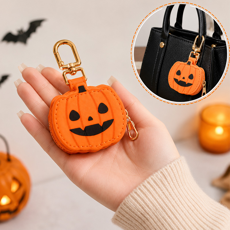 Mini Backpack Purse - Mini-Reißverschluss-Schlüsselanhänger-Täschchen für Halloween und Weihnachten, Geldbörse,