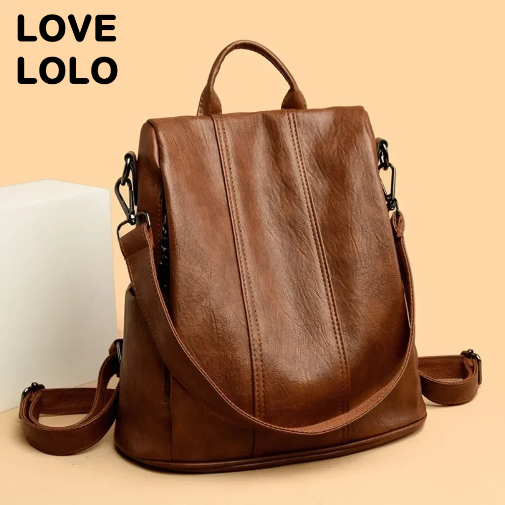 Leather Backpack Vintage - NEUER Anti-Diebstahl-Laptop-Rucksack für Damen, hochwertiges weiches
