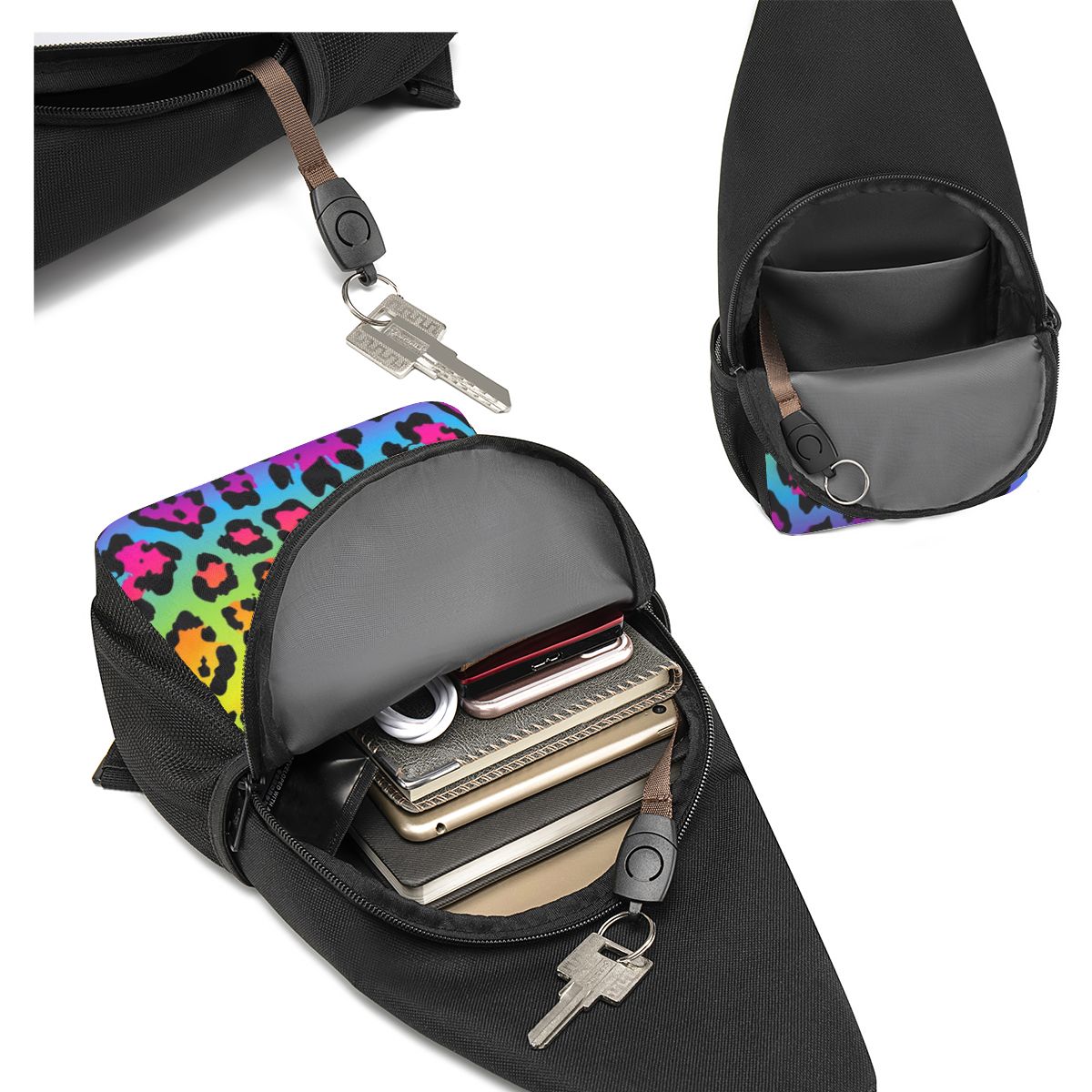 Brusttasche mit Regenbogen-Leo – Sling Backpack Shoulder Bewertung und Preis
